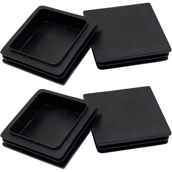 Pack Of 4) Cap Plugs - 2 1/2" - 2.5 Inch Square Black Plastic 10 - View #6