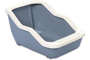 Pet's Market - Arenero abierto neto abierto para gatos con pala incluida con borde y parte superior de 54 x 39 x 29 cm de altura. Colores surtidos