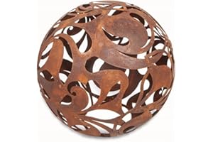 KPGA KAPAGA HOME & GARDEN Kapaga, palline da giardino in ruggine, per esterni, decorazione da giardino, vintage, decorazione da giardino, per candele, sfere decorative da giardino, per esterni, sfera esterna (ruggine, 35 cm)
