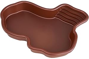 JVHLOV Tortoise Water Dish, Tortoise Water Bowl For Basking Feeding Bathing, Tortoise Accessories, Reptile Feeding Box Dish, for Snake, Bearded Dragon, Turtle, Gecko