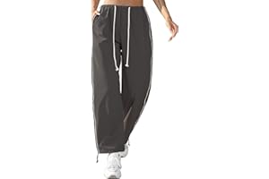 heekpek Pantaloni Cargo Donna Baggy Pantaloni Hip Hop Donna Elastico Vita Alta Parachute Pants Y2K Casual Punk Pantaloni Jogger Estivi