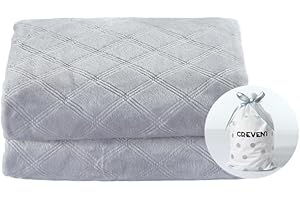 CREVENT Comfy Small Plush Flannel Fleece Throw Blanket for Infant Girls and Boys/Kids/Toddlers (75X100cm Light Grey)
