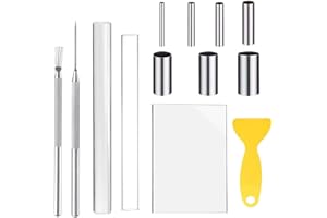 KBNIAN Rodillo de Arcilla Kit de 13PCS Rodillo de Arcilla Polimerica Cortadores de Arcilla Polimerica Tablero de Lámina Acrílica Agujas de Escultura de Modelado de Arcilla con Raspador de Pala