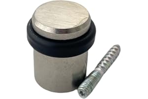 CiviC Butoir INOXOR en acier inoxydable brossé, diamètre 25mm/hauteur 30mm, couleur Chromé/Noir