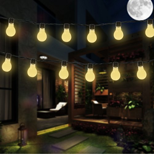 KEEDA LED Solar Kugel Lichterkette Warmweiß mit 10pcs Globe Birnen, 3.5m(15.75ft) Glühbirne Lichterketten, Solar Weihnachts Beleuchtung, Innen und Außen Deko Glühbirne,Außenbeleuchtung , Solar Garten Dekorative Lichter/ Lichterkette Beleuchtung , Weihnachten Dekoration, Wasserdicht (Warmweiß) - 4