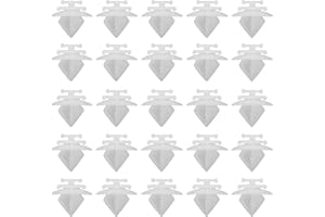 TOPALLI - Lot de clips de fixation pour pare-chocs latéral de voiture avec tête rectangulaire en plastique blanc, compatible pour Peugeot et Citroen (10)