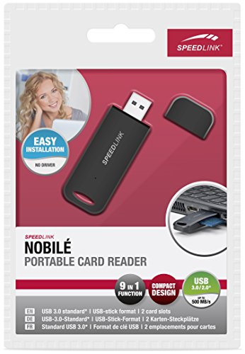 Speedlink Nobilé kompakter USB-3.0 Kartenleser 9 in 1 (SD/SDHC/SDXC/MMC/MMC 4.2/MMC Plus/RS MMC/Mini SD/Micro SD, USB-3.0-Anschluss) schwarz - 4