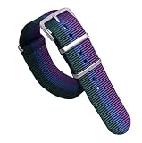 20mm grün / blau / lila Premium einzigartige Mehrfarben NATO Stil robust weiche Nylon Herren-Armbanduhr Band