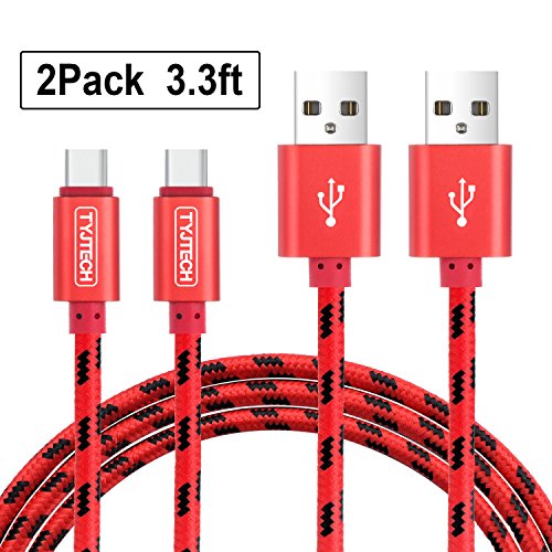 TYJTECH USB Type C Kabel [2-Pack] 3.3FT/1M Umflochtenes Type C Ladekabel f¨¹r Type C Ger?te inklusive dem neuen MacBook, Google Chromebook Pixel , MacBook Pro 2016 usw (Rot)