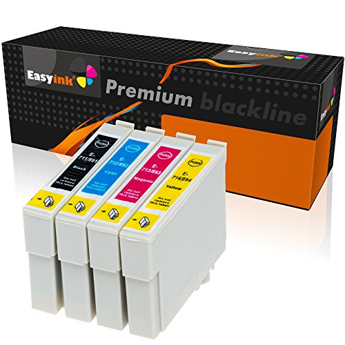 EasyInk 4er Set Druckerpatronen zu EPSON T0711 - T0714 für Epson Stylus DX 6000, Epson Stylus DX 6050, Epson Stylus DX 7000 F, Epson Stylus DX 7400, Epson Stylus DX 7450, Epson Stylus DX 8400, Epson Stylus DX 8450, Epson Stylus DX 9200, Epson Stylus DX 9400 F, Epson Stylus Office B 40 W und mehr!