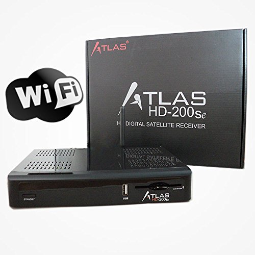 Cristor ATLAS HD-200S - Receptor de TV por satélite (WiFi, HD, HDMI), negro (importado)