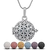 ✿ Schöne Verpackung: 1 Stück Anhänger +7 Stück Mix Farbe Lava Stein + 1 Geschenk-Box. Alle Artikel enthalten 30-Tage-Geld-zurück-Garantie und 24 Stunden freundlichen Kundenservice!