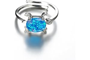 IMINI Hodowany opal żółw otwarty pierścionek cyrkonia kryształ zwierzęta morskie zwierzęta domowe regulowana opaska na palec obietnica wieczność ślub rozwinięte pierścionki urocza biżuteria dla kobiet dziewczyn prezenty