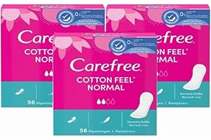 NORTHERNSCAPE Carefree Cotton Fresh | Frest Scented | Normal Panty Liners Breathable | 3 x 56 | 168 Pantyliners | Sanitary Towels | Long Lasting | Bundle | Suitable for All Panty Shapes | Period Tracker Included
