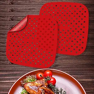 2PCS Air Fryer Accessories Reusable 7.5 Inch Liners Non-Stick Silicone Cooking Mats for Cosori NuWave Chefman Dash | BPA Free