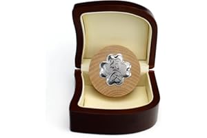 DLM BOMBONIERE DLM 32638 (Kit 12 Pezzi) Apri Bottiglie Apribottiglie con Calamita Moderno Design Tondo in Legno Quadrifoglio 25 Anniversario Nozze d'Argento Venticinquesimo Compleanno Matrimonio bomboniera