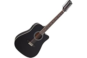 Chitarra Elettroacustica Dreadnought a 12 Corde di Gear4music, Nero