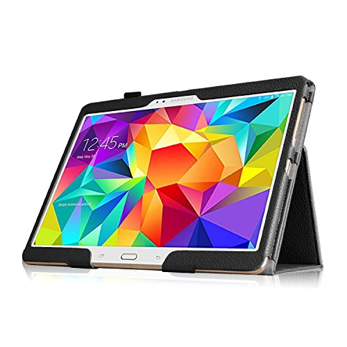 Invero® Premium Hülle Ledertasche umfasst Ständer Feature, Displayschutzfolie und Eingabestift Kugelschreiber für Samsung Galaxy Tab S 10,5 Zoll SM-T800 (Schwarz / Black) - 4