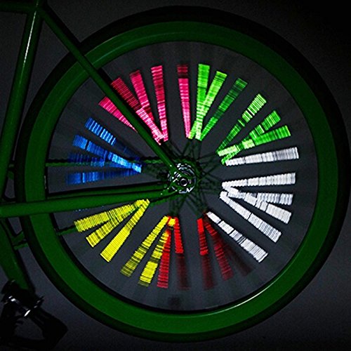 HuntGold – Pegatinas reflectantes para radios de bicicleta, 12 unid