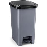 60 L Slim Pedallı &Ccedil;&ouml;p Kovası, Dar Alanlara Uygun İnce Tasarım &Ccedil;&ouml;p Kutusu, Kapaklı Plastik Atık Kovası, Mutfak Banyo Ofis Kull
