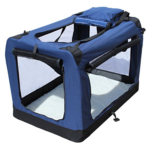 Transportin para perros plegable (102 x 69 x 69 cm) Yatek de entradas laterales y superiores con alta visibilidad, confort y seguridad para tu mascota