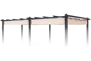 Blumfeldt Pantheon Roof - Techo-pérgola, Techo de sustitución, Toldo, 3 x 6 m, Resiste a la Intemperie, Impermeable, para pérgola Pantheon, Beige