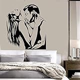 Breites Anwendungsspektrum guijiumai Liebespaar Liebe Romantik Kunst Schlafzimmer Wandaufkleber Für Schlafzimmer Dekoration Mann Frau Umarmung Silhouette Abziehbilder grau 42x48 cm