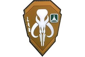 TOPPATCH Ohrong Écusson tactique 3D en PVC et caoutchouc avec crochet au dos (Kaki) - Mandalorian Bounty Hunter Boba Fett