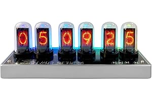 Lonyiabbi Orologio IPS stile Nixie, orologio digitale DIY RGB, schermo LCD a 6 cifre, luce cyberpunk, decorazione gaming, confezione regalo