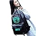 Produktbild Minions Boutique BTS Bangtan Boys PU-Leder Wasserdicht Breathable Luminous Rucksack Student Rucksack Outdoor Reisetasche Laptop Rucksack (style1 luminous)