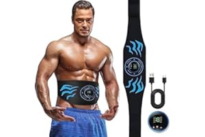 AILEDA EMS Electroestimulador Muscular,Electroestimulador Muscular Abdominales,EMS Estimulador Eléctrico Abdominal, 6 Modos y 15 Intensidades, 10 Almohadillas De Repuesto