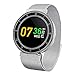 Produktbild KOKR Fitness-Tracker, Activity-Tracker, Sport-Bluetooth-Smart-Armband mit Blutdruck-Blut Sauerstoff-Herzfrequenz-Überwachung (Farbe Großer Runder Bildschirm),Silver