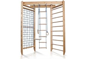 SPORTBABY Turnwand Gym Klettergerüst Sport-4-220 Sportgerät, Kletterwand, Holz, Turnwand, Sprossenwand, EU-Warenlager, Zertifikat!