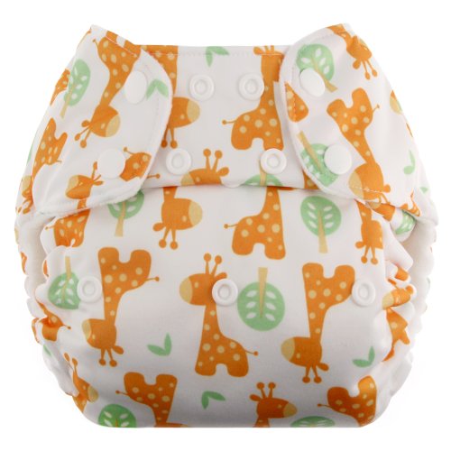 Blueberry One Size Deluxe Nappy (Giraffes)