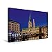 Produktbild Calvendo Premium Textil-Leinwand 45 cm x 30 cm Quer, Hamburger Rathaus mit großer LED-Tanne | Wandbild, Bild auf Keilrahmen, Fertigbild auf Echter Leinwand, Leinwanddruck Orte Orte