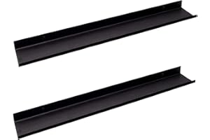 MILUKA Mensola da Muro Sospesa 70 x 10 cm - Set di 2 | Mensole da Parete Stretta in Metallo Nera per Quadri, Cornici, libri e Spezie | Ripiano salvaspazio cucina, bagno, ufficio