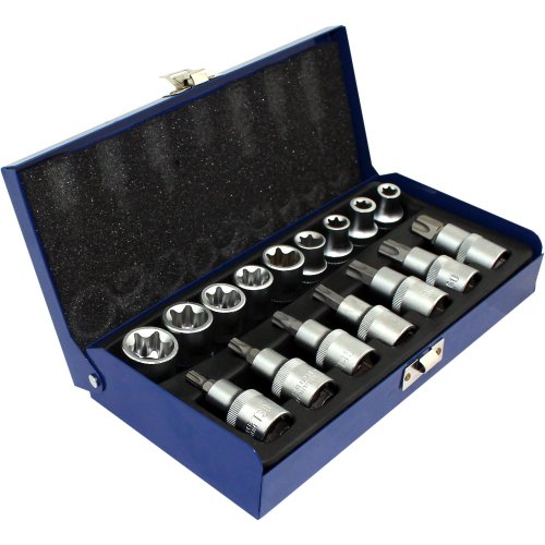 Nussatz 16 Teilig Torx Inbus Vielzahn Innen-Imbus Bit Stecknüsse Werkzeug Set