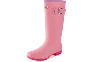Foinledr Bottes de Pluie Femme Bottes Caoutchouc Femme Botte Bottes Pluie Femme Bottines de Pluie Botte Jardin Jardinage Rain Boots
