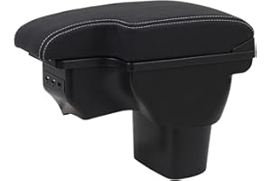 JINSENTGG Accoudoirs Compatible avec N-issan Juke/Infiniti ESQ 2011-2019 Compartiment de Rangement Central Console Organiseur Boite pour Accoudoir avec 3 Ports de USB - Ligne Blanche