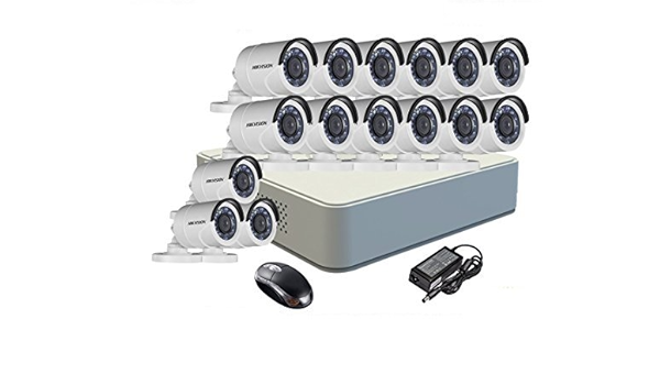 Buy Hikvision 16ch Ds 7116hghi F1 Mini Turbo Hd 7p Dvr Hikvision Ds 2ce16c2t Ir Turbo Bullet Camera 15pcs Combo Online At Low Price In India Hikvision Camera Reviews Ratings Amazon In