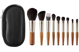 ‎SKYCASE Skycase 9 Stück Make up Pinsel,Reise Make-up Pinsel Set,Tragbar Schminkpinsel,Profi Kosmetikpinsel mit PU Tasche,Vegan Make-Up-Pinsel,Gesichtspinsel Pinsel Lidschattenpinsel für Foundation,Puder,Rouge