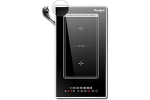 Płyta indukcyjna 2 płyty z wtyczką, płyta kuchenna do zabudowy Domino z ramą, 30 cm, 3500 W, elastyczna strefa łączona, przełącznik dotykowy, zamek bezpieczeństwa Cooksir