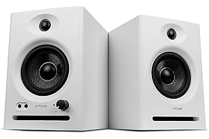 Ortizan Studio Monitors, 2.0 Bookshelf Speakers Active Near Field Monitors 80W, Active Monitor Speakers Bluetooth 5.3, Versatile Connectivity, Wooden Enclosure PC Speakers for Recording Multimedia