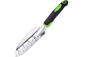 JINGBELUS Garden Trowel with Measurements & Non-slip Handle Professional Stainless Steel Gardening Tool for Weeding Transplanting Potting Digging in Garden Beds