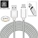 Produktbild ALTech® 3 Pack Micro USB Silber Starke magnetische Nylon geflochtene Lebenszeit Garantie Ladegerät und Datenübertragung Sync Kabel mit LED Indikator Bewerben für Android Samsung HTC LG Sony Motorola 2 Meter