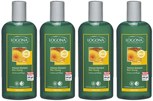 Preisvergleich Produktbild Logona Volumen Shampoo Bier-Honig - feines Haar - 4x250ml
