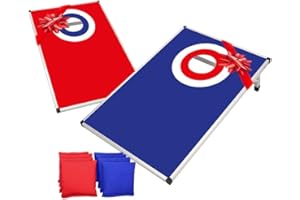 ORIGINAL CUP Offizielles Cornhole® Target | Amerikanisches Cornhole Spiel | Aluminium | Premium Qualität | Offizielle Wettkampfmaße 2 Boards + 8 Säcke + 1 Schutzhülle | Outdoor und Strandspiel | OriginalCup®