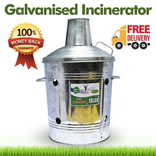 60l Garden Incinerator Bin Galvanised Waste Burning Rubbish Burner from