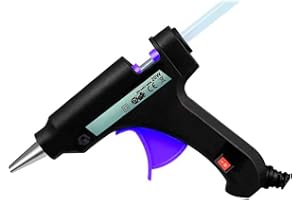 ACAN Tradineur - Pistola de silicona caliente 20W, modelo Miniglue Gun Plus, pistola de pegamento, encolar, incluye 2 barras de silicona y cable, bricolaje, manualidades, artesanía, reparaciones