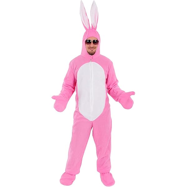 P‘TIT CLOWN Hasenkostüm Für Erwachsene – Bequemes Overall-Kostüm Mit Hasenohren-Kapuze, Unisex – Perfekt Für Karneval, Halloween & Partys